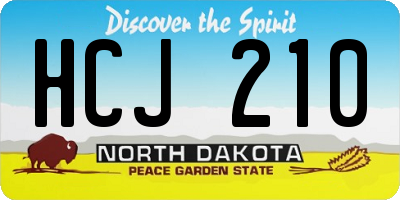 ND license plate HCJ210