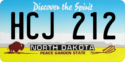 ND license plate HCJ212