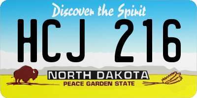 ND license plate HCJ216