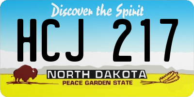ND license plate HCJ217