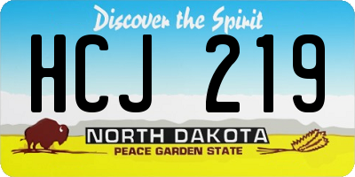ND license plate HCJ219