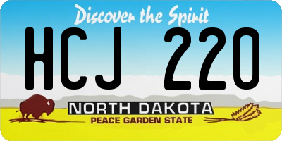 ND license plate HCJ220