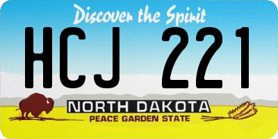 ND license plate HCJ221