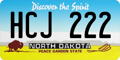 ND license plate HCJ222