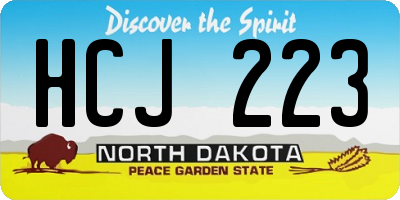 ND license plate HCJ223