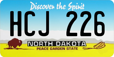 ND license plate HCJ226