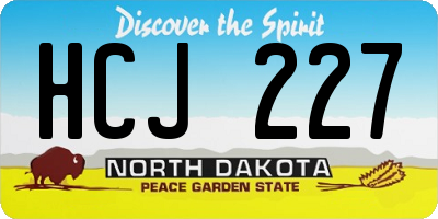 ND license plate HCJ227