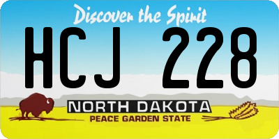 ND license plate HCJ228