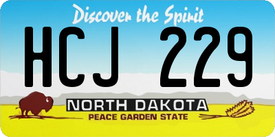 ND license plate HCJ229