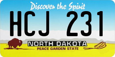 ND license plate HCJ231