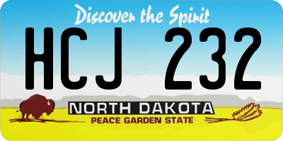 ND license plate HCJ232