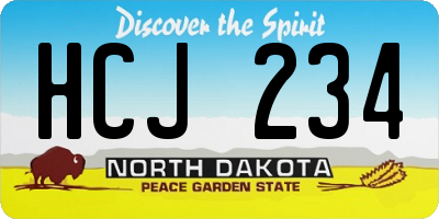 ND license plate HCJ234