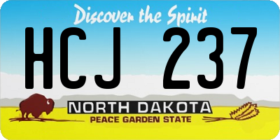 ND license plate HCJ237