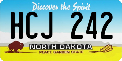 ND license plate HCJ242