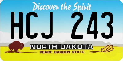 ND license plate HCJ243