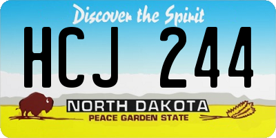 ND license plate HCJ244