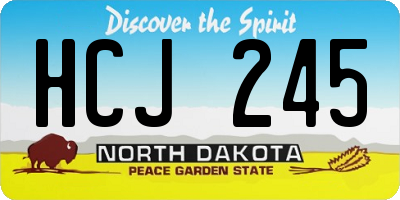 ND license plate HCJ245