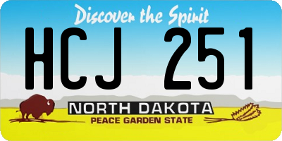 ND license plate HCJ251