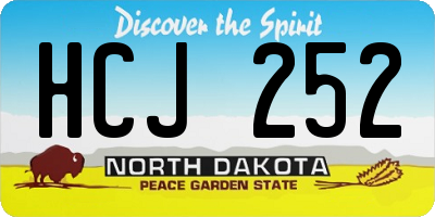 ND license plate HCJ252