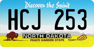 ND license plate HCJ253