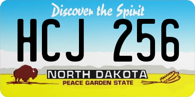 ND license plate HCJ256