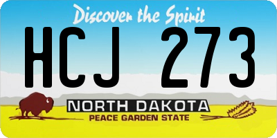 ND license plate HCJ273