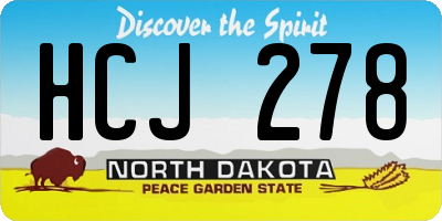 ND license plate HCJ278