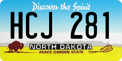 ND license plate HCJ281