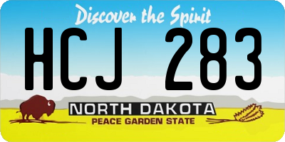 ND license plate HCJ283