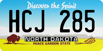 ND license plate HCJ285