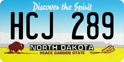 ND license plate HCJ289