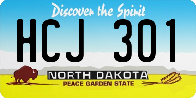 ND license plate HCJ301