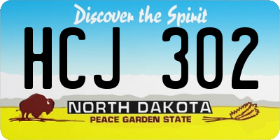 ND license plate HCJ302