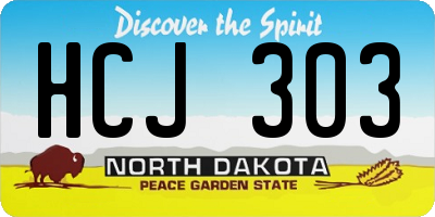 ND license plate HCJ303