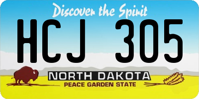 ND license plate HCJ305