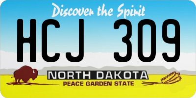 ND license plate HCJ309