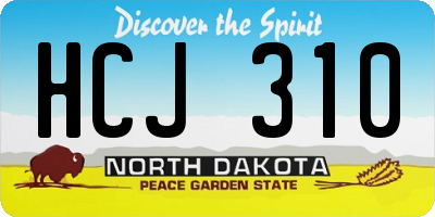 ND license plate HCJ310