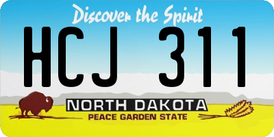 ND license plate HCJ311