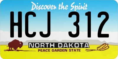 ND license plate HCJ312