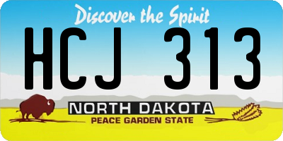 ND license plate HCJ313