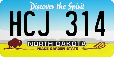 ND license plate HCJ314