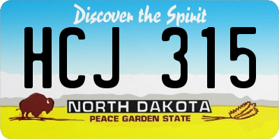 ND license plate HCJ315