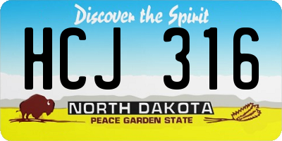 ND license plate HCJ316