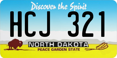 ND license plate HCJ321