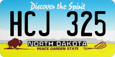 ND license plate HCJ325