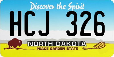 ND license plate HCJ326