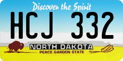 ND license plate HCJ332