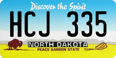 ND license plate HCJ335