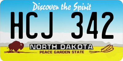 ND license plate HCJ342