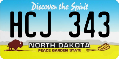 ND license plate HCJ343